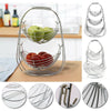 2/3 Tier Chrome Swinging Fruit Bowl Basket Hanger Stand Dinning Table Storage