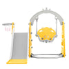 4 in 1 Kids Slide Toddler Slide Climber & Swing Set with Basketball Hoop NS