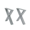 2Pcs Retro Metal Table Legs X-Shaped Frame Furniture Bench Desk Table Stand Feet