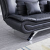 Black Faux Leather Sofa Bed Recliner Chair Sleeper Sofabed 3 Seater Couch Settee