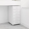 6 Drawer Locking Office Filing Cabinet w/Wheels Rolling Storage Nightstand Table