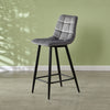 2X Bar Stools PU/ Velvet/ Fabric Breakfast Stool Chairs Kitchen Pub Grey Brown