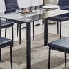 Black&Clear Rectangular Tempered Glass Dining Table Black Metal Legs Dining Room