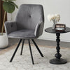 360° Swivel Accent Chair Velvet Upholstered Armchair Dining Chairs Desk Chair NS