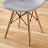 Set of 4 Retro Style Lounge Office Chair Dining Chairs Wooden Legs Kitchen Grey