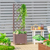 Tall Garden Lattice Planter Flowerpot Trellis Climbing Rectangular Plant Box