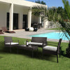 4PCS Rattan Sofa Bistro Set Outdoor Garden Patio Wicker Chairs Sofa Coffee Table