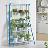 Garden 3-Tier Wood Flower Plant Pot Shelf Ladder Rack Display Folding Stand Blue