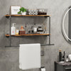 Industrial Vintage Pipe Shelf Wall Mount Clothes Rail Towel Bag Hanging Holder
