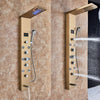 Gold LED Shower Panel Column Tower Massagers Body Jets Bathroom Mixer Taps Wall