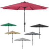 2.4x3m Round Garden Parasol with Base Set Outdoor Umbrella Sun Shade Crank Tilt