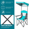 Outdoor Canopy Chair Sunshade Folding Chairs w/Cup Holder & Carrying Bag