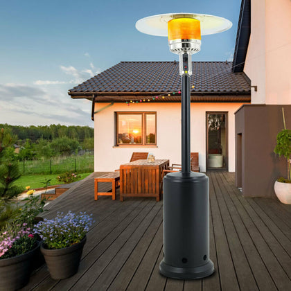 225CM 13KW Garden Patio Gas Heater Stainless Steel Burner with Wheels Dust Cover