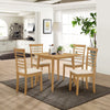 Small Solid Wooden Drop Leaf Dining Table and 4 Chairs Set in Oak Finish Kitchen
