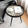 Round Side Table Wooden Coffee Table Tripod End Table Nightstand Living Room