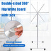 Rolling White Board Reversible Dry Erase Board Height Adjustable Whiteboard