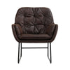 Chesterfield Distressed Faux Leather Armchair Lounge Button Tufted Chair Padded