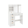 White Dressing Table Sliding Mirror 5 Drawer Stool Modern Makeup Desk Vanity Set