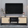 Modern TV Unit 120cm Cabinet Sideboard TV Stand Rattan Door Open Shelf Storage