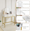 Modern Dressing Table Jewelry Makeup Desk w/ Large Mirror & Drawer Bedroom