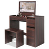 Dressing Table With Mirror Modern Makeup Desk Bedroom Vanity Table Set + Stool