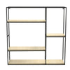 4 Tier Metal Wood Floating Wall Shelf Square Shelving Unit Storage Display Rack