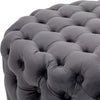 70cm Chesterfield Coffee Table Velvet Upholstered Tufted Round Stool Footstool
