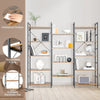 Industrial 5-tier Bookshelf Triple Bookcase Freestanding Ladder Display Shelf