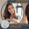 Round Bathroom Mirror Shatterproof Wall Mounted Mirror Aluminum Alloy Blackboard