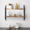 2-Tier Wall Mounted Shelf Display Rack Floating Storage Shelves Metal Frame