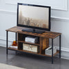 Wood TV Stand Cabinet With 2 Shelves Metal Frame Living Room Modern Industrial