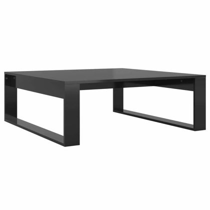 Coffee Table High Gloss Black 100x100x35cm Chipboard Living Room Quality Unit