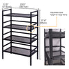 Adjustable Metal Shelf 4-Tier Storage Rack with 4 Hooks For Kitchen, Office