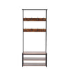 Coat Rack Stand and Shoe Storage Bench Metal Hall Tree with 3-Tier Shelf 8 Hooks