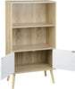 DVD Rack Corner Bookcase with 2 Doors and 3 Shelf Display Storage Cubes