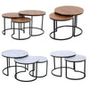 Nesting Coffee Table Set of 2 3 End Table Stacking Side Table Wood/Marble Effect