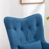 Upholstered Velvet Armchair with Footstool Accent Chair Lounge Sofa Wood Legs