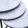 Nesting Coffee Table Set of 2 3 End Table Stacking Side Table Wood/Marble Effect