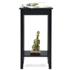 2 PCS Versatile 2-Tier Tall Side Table End Table Narrow Beside Storage Table