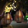 Waterproof Solar Lamp Retro Hollow Lantern Light Outdoor Hanging Landscape Light