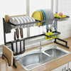 Over Sink Dish Drying Rack Drainer Shelf Stainless Steel Kitchen Cutlery Holder