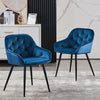 2x Velvet Dining Chairs Multicolor Padded Seat Metal legs Dining Room Chair New