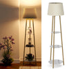 Tripod Floor Lamp & Middle Marble Texture Shelf Gold Frame Energy Saving Bedside