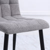 4PCS Linen Velvet Dining Chairs Padded Seat Kitchen Room Chair Black Metal Legs