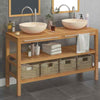 Bathroom Vanity Cabinet Solid Teak with Sinks Marble E7L1