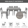 5PCS Dining Table and Chairs Set Modern Industrial Metal Frame Kitchen Home Bar