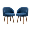 Set of 2 Accent Tub Chairs Occasional Lounge Sofa for Living Room Bedroom Blue