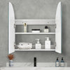 White Bathroom Mirror Cabinet Wall Mount Storage With Shelf 2 Door Cupboard