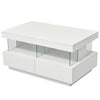 Coffee Table High Gloss LED RGB Tea Table With Storage Drawers Living Room BT