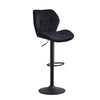 2x Black Bar Stools Velvet Swivel Gas Lift Chairs Kitchen Pub Chair Modern